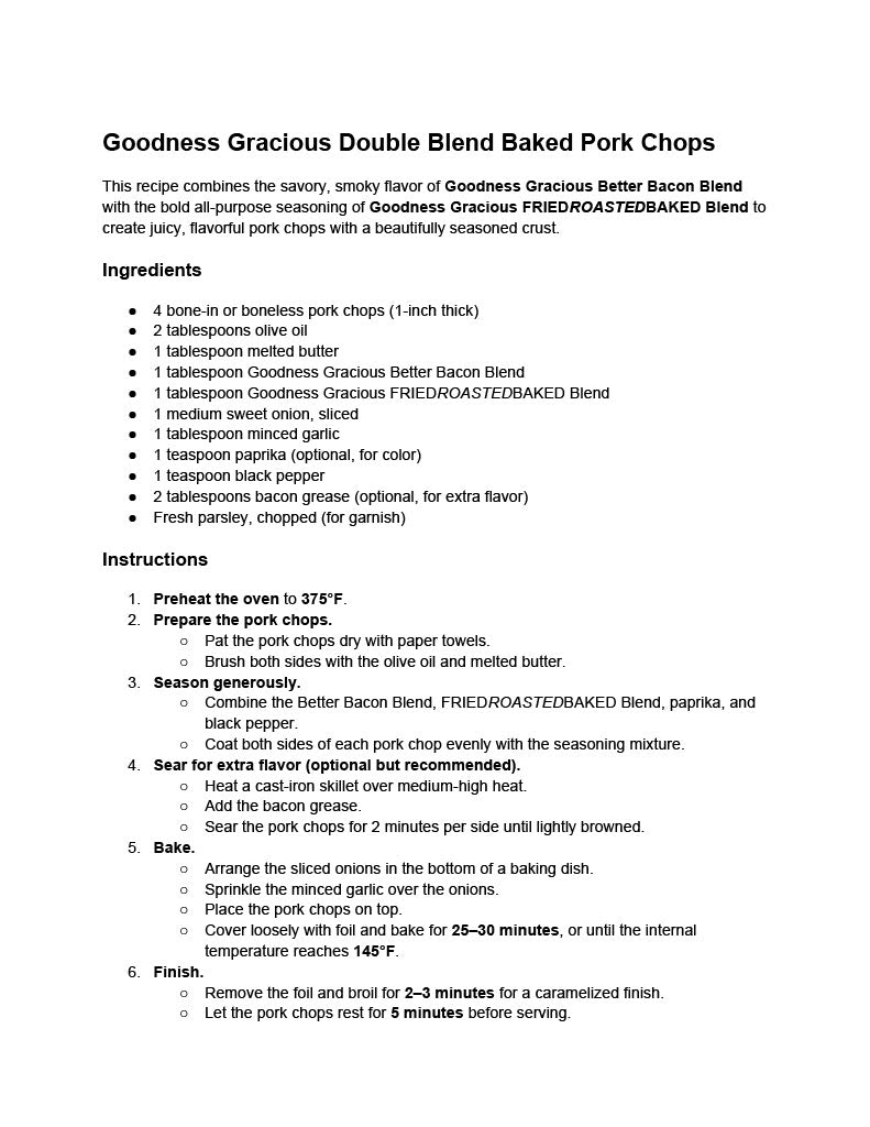 Goodness Gracious Flavor Secrets
