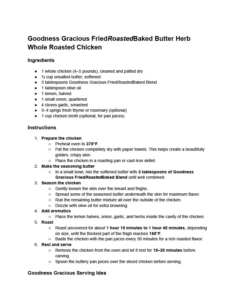 Goodness Gracious Flavor Secrets